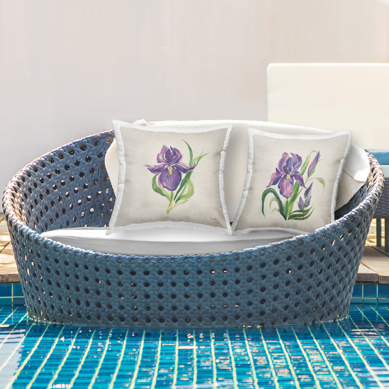 Ensemble de 2 coussins décoratifs mauves Iris in Bloom