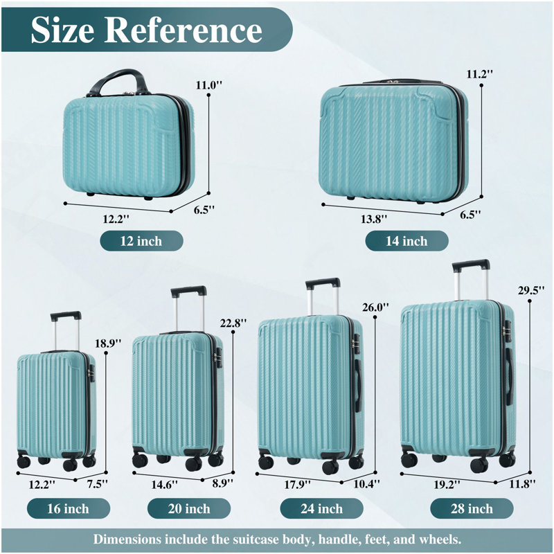Ensemble de 3 valises, valise rigide en ABS avec roues pivotantes, serrure TSA, crochets latéraux, bagage à main léger et bagage à main