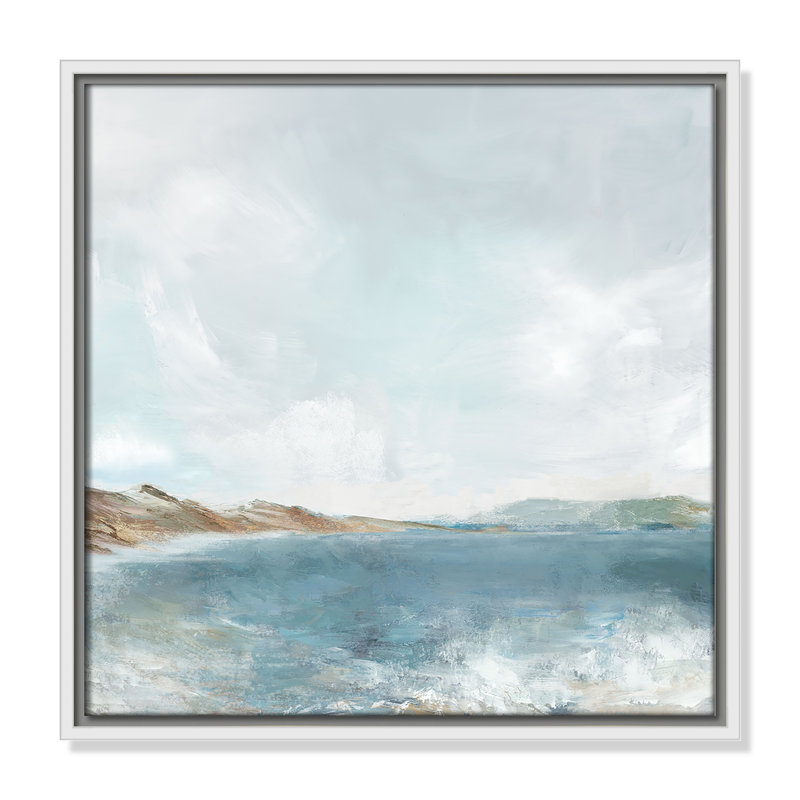 Echoes in Blue Print par PI Studio, Flotteur blanc, H 17,5 po x l 17,5 po