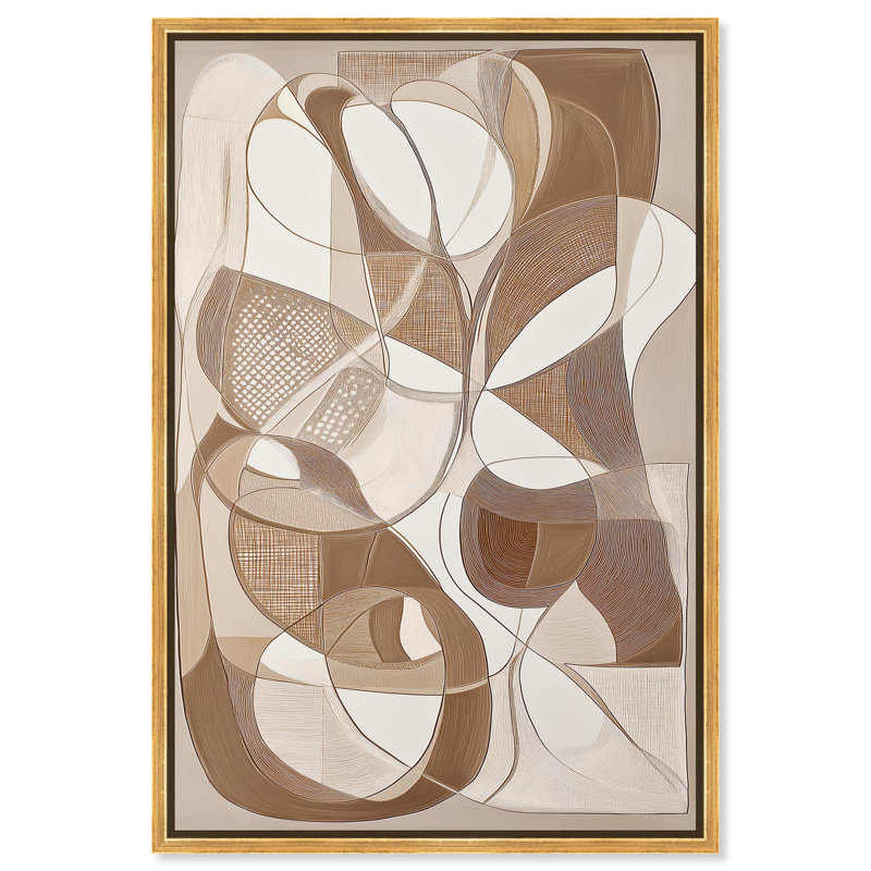 Toile «Mocha Dream» par Art Remedy, H 46 po x l 31 po, Cadre flottant, Or