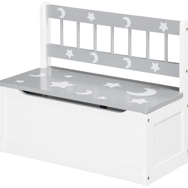 Banc intérieur 27L - gris, construction en bois de pin pour boîte avec appartenances spacieuses