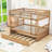 Full Over Full Wood Bunk Bed With Trundle, Ladder And Guardrails-1588554517