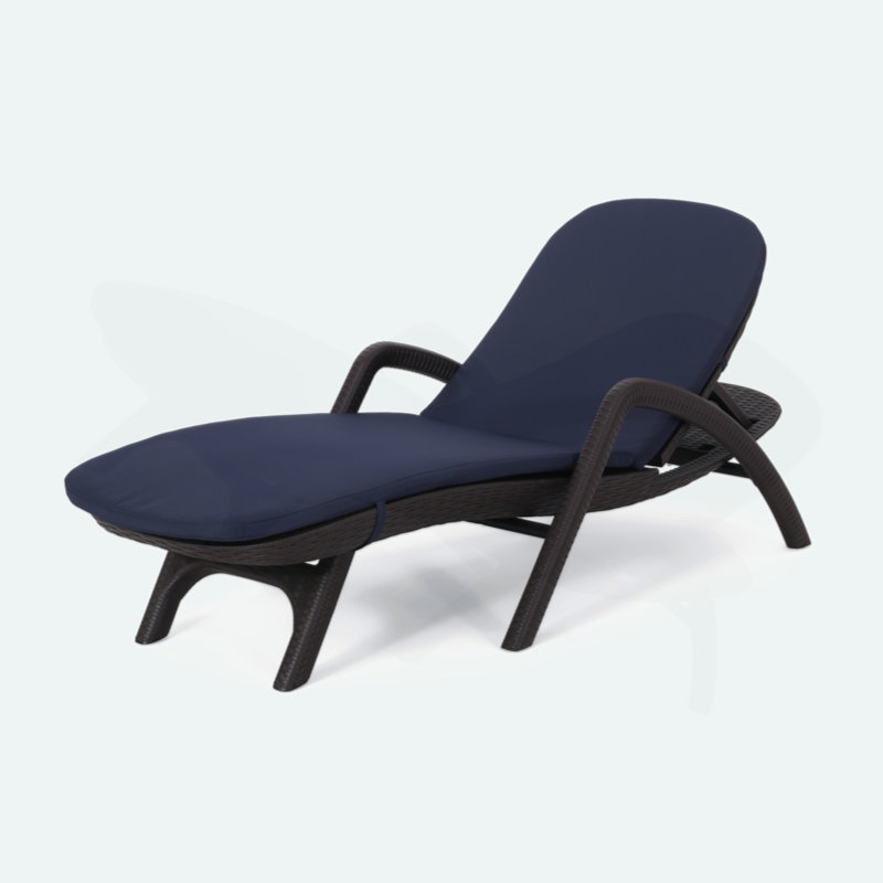 Samantha All-Weather Wicker-Like Chaise Lounge with Ergonomic Design & High-Density Cushion | Weather-Resistant Plastic Patio Lounger for Poolside & Gardens
