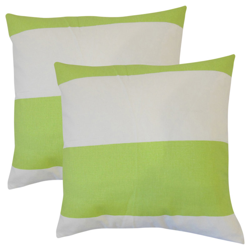 Striped Cotton Reversible Throw Pillow