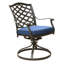 Chaise berçante pivotante d'extérieur en aluminium avec coussin, ensemble de 2, ardoise coulée-1933877780