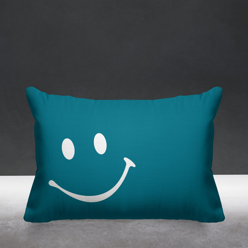 Sweet Outdoor Reversible Throw Pillow, Turquoise