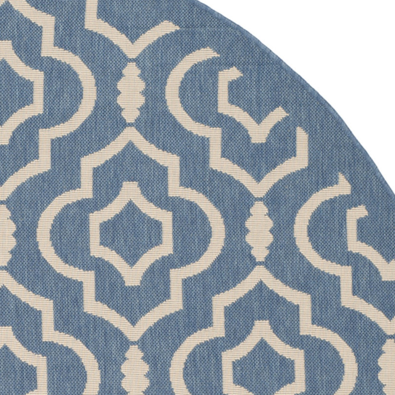 Herefordshire Performance Geometric Indoor/Outdoor Area Rug, Round 7'1