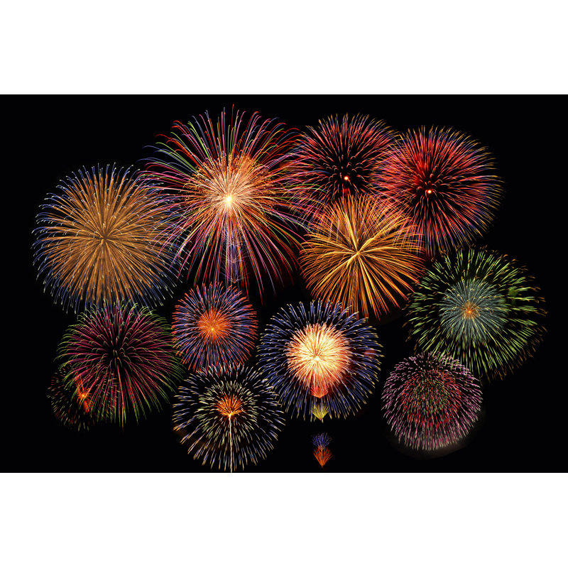 Feux d'artifice - photographie sur toile tendue, H 12 po x l 18 po