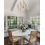 Lustre 8 lumières de style campagne moderne - laiton bicolore avec abat-jour en lin sur mesure-133691280