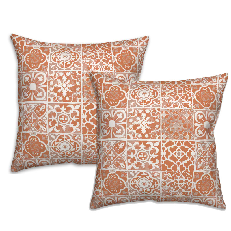 Housse de coussin Peach Tiles - ensemble de 2