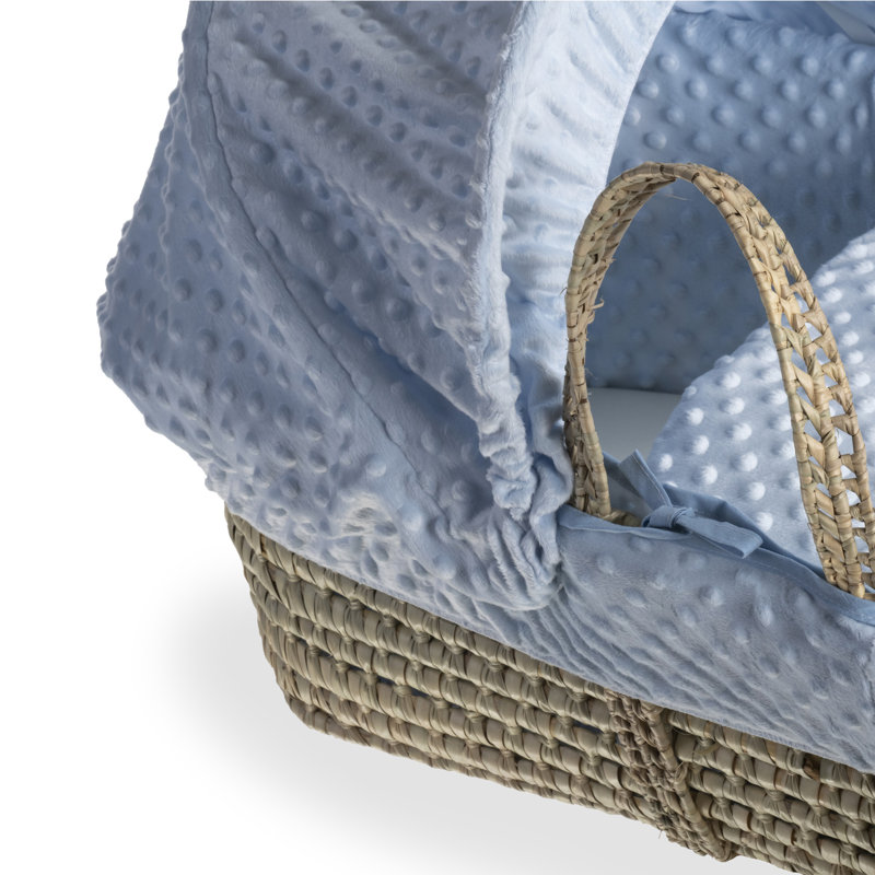 Dimple Palm Moses Basket, Blue