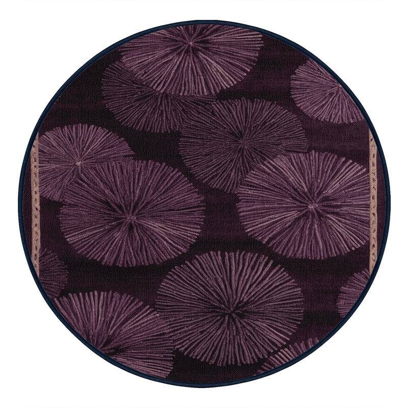 Tapis mauve lavable à la machine, Rond 6 pi