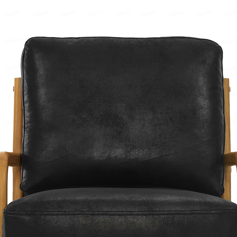 Chaise longue en bois, Polyester-Black