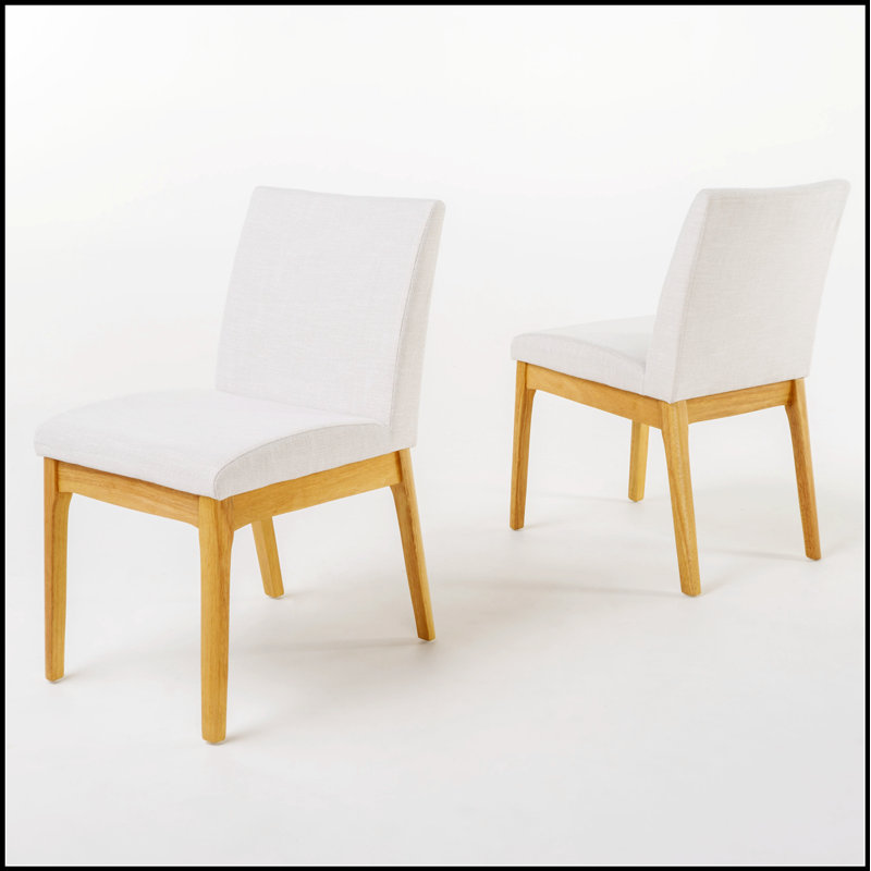 Ensemble de deux chaises de salle à manger d'inspiration campagnarde avec un dossier rond élégant et des sièges rembourrés confortables pour une salle à manger élégante et durable