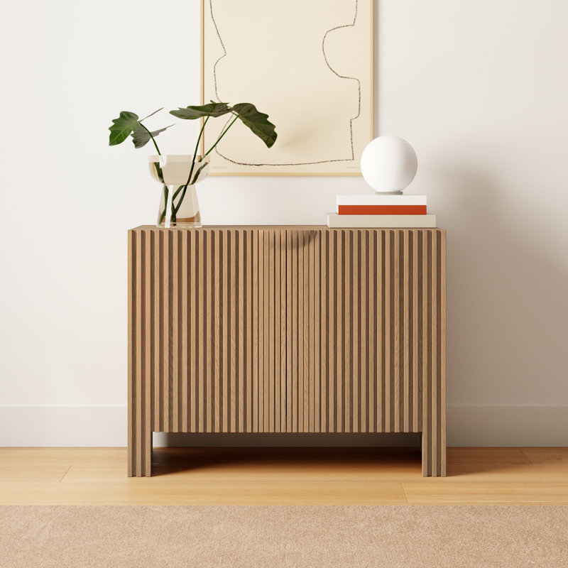 Minka Fallon Oak Wood Sideboard, Natural, 32" H x 41" W x 18" D