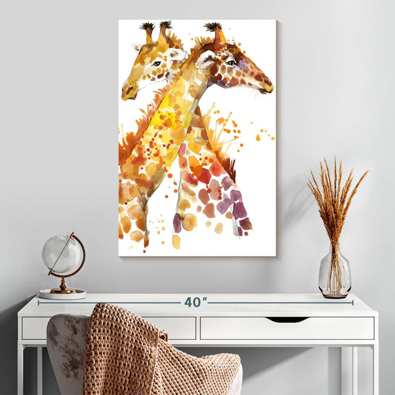 Brampt Two Hugging Giraffes, 30" H x 20" W