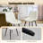 PU Leather Upholstered Dining Chairs, Modern Side Chairs with Metal Legs White (Set of 2)-487088042-487088040