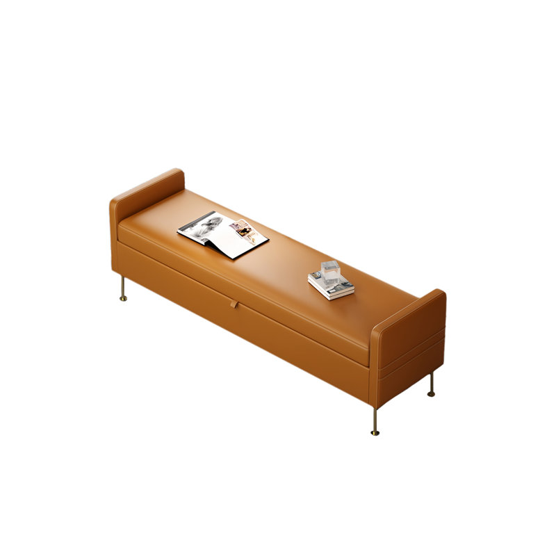 Banc de rangement rembourré Temeshia, Orange, H 21,25 po x l 47,24 po x P 17,71 po
