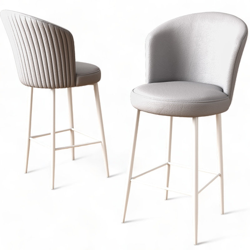 Ensemble de tabourets de bar modernes (6 pièces), similicuir gris et blanc, 18,1 po x 42,1 po x 15,7 po | Structure 100% métal, siège d'une hauteur de 29,5 pouces, confort durable avec mousse 18 ds | Idéal pour la cuisine, la salle à manger ou le bar personnel