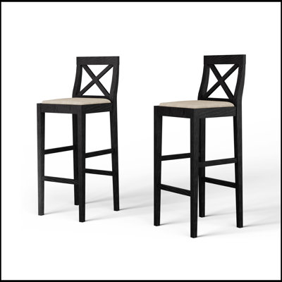 Tabouret de bar à hauteur de comptoir rétro avec siège, dossier et repose-pieds rembourrés pour une cuisine confortable et des sièges de pub
