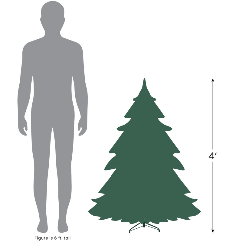 4' Green PVC Mixed Eden Pine Artificial Christmas Tree