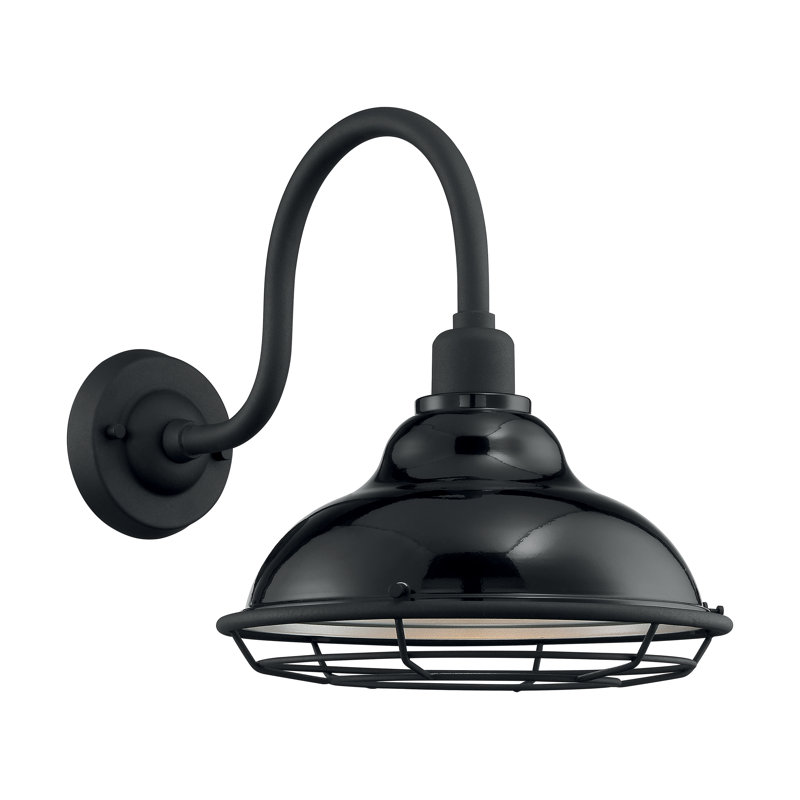 Leonardo Wall Light, Gloss Black/Silver, 12.38" H x 9.75" W x 13.5" D, Black