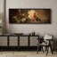 Décoration murale classique classique rose simple sur fond brun foncé - grande impression sur toile encadrée de la chambre principale-123831361-123831360