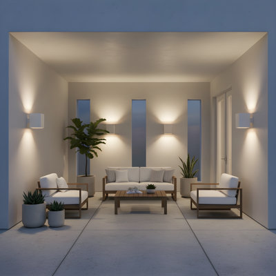 Luminaire extérieur Rookwood Sean Lavin Pohl au fini blanc texturé pour l'extérieur