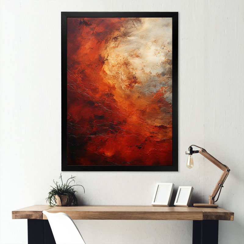 Maroon Mars Mystery Planète sur toile, Cadre simple noir, H 32 po x l 24 po x P 1 po