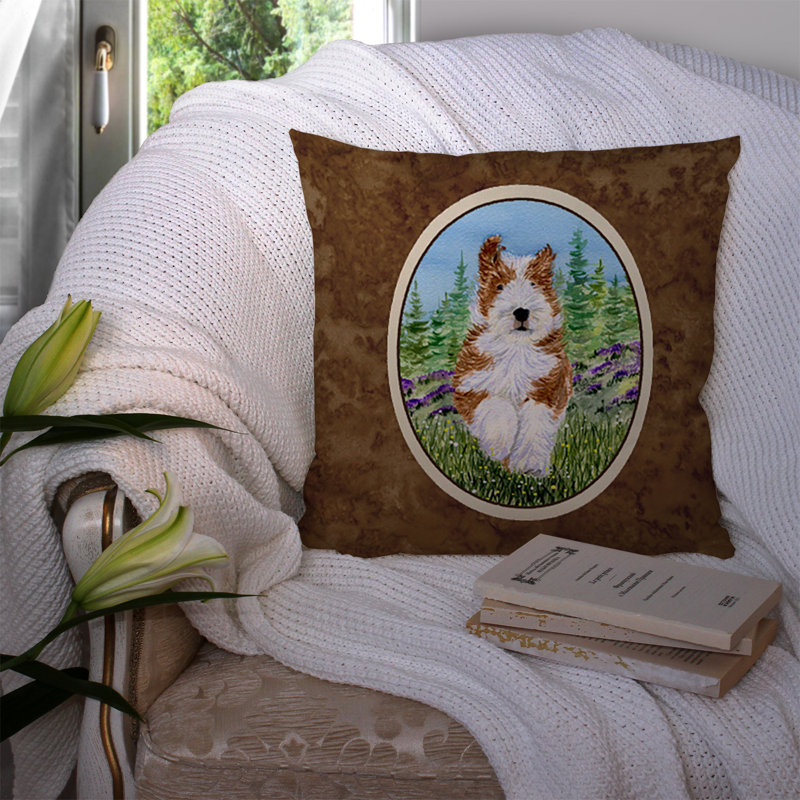 Coussin décoratif intérieur/extérieur brun barbu collie