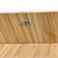 Table de salle à manger extensible en forme d'arc avec pieds rayés (55,11 po à 70,86 po, naturel, 4 à 6 places)-1514429401