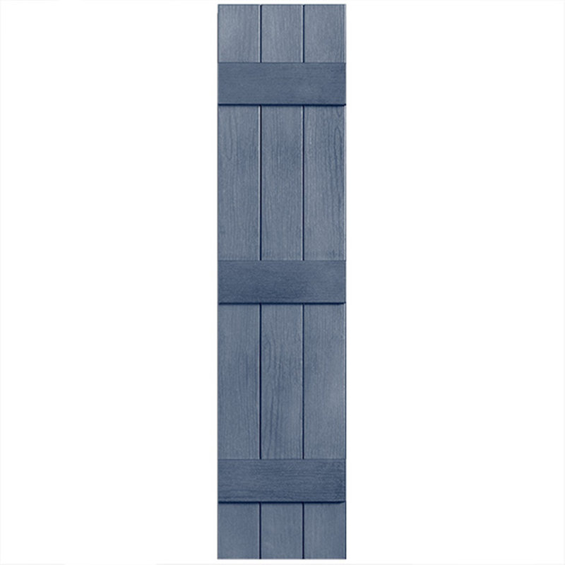 Trois lattes fermées, trois planches fermées en vinyle, Bleu, 54 po