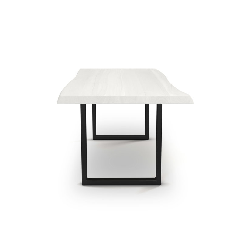 Brooks Dining Table, White Wash, 29.75"H x 92"L x 40"W, Black