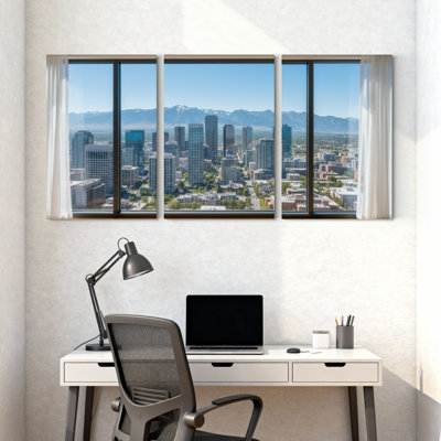 Ensemble de 3 impressions sur toile, paysages et paysages urbains