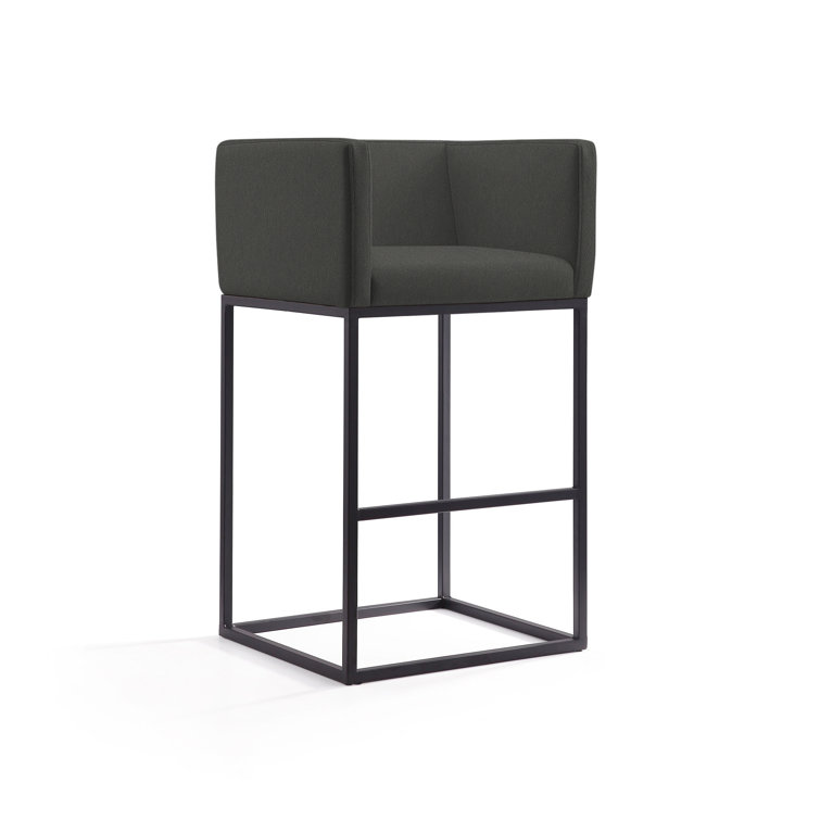 Upholstered Counter Stool with Metal Frame