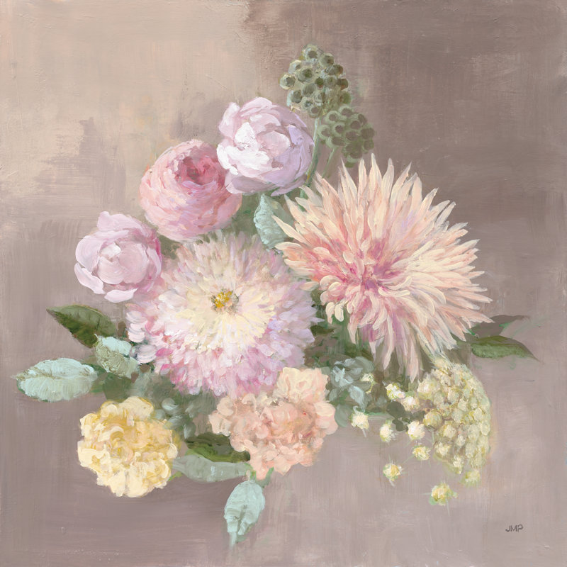 Pale Floral Spray I by Julia Purinton - Wrapped Canvas Painting, 51cm H x 51cm W x 3.8cm D
