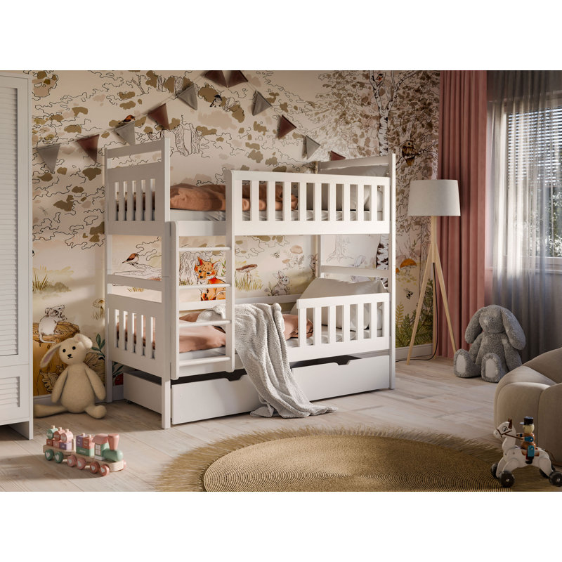 Tring Single (3') Standard Bunk Bed, White Matt