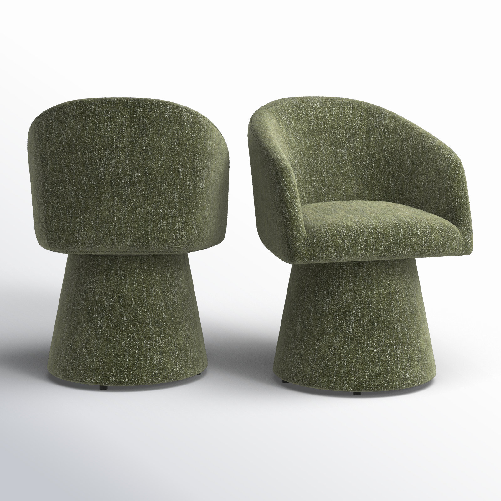 Kyo Swivel Dining Armchair, Mellow Forest Chenille