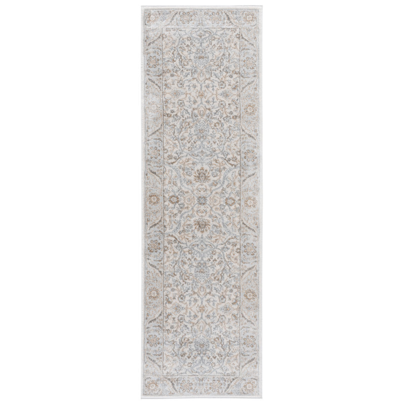 Aayushi Oriental Cream/Beige Area Rug, Runner 2'2" x 8'