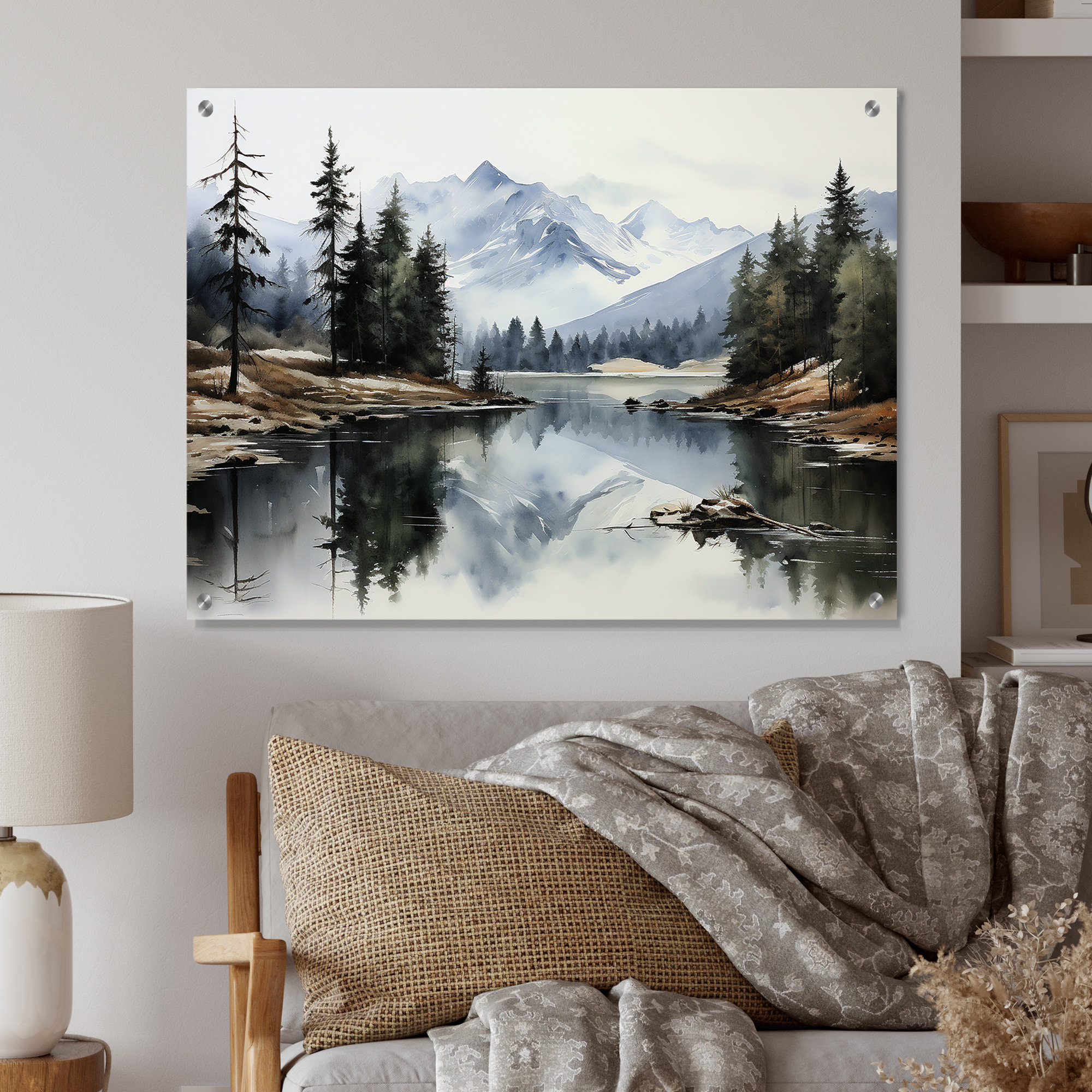 Millwood Pines Green Blue Minimalism Forest Silent Reflection ...