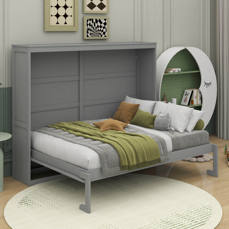Lit escamotable Garlef, Lit double, gris