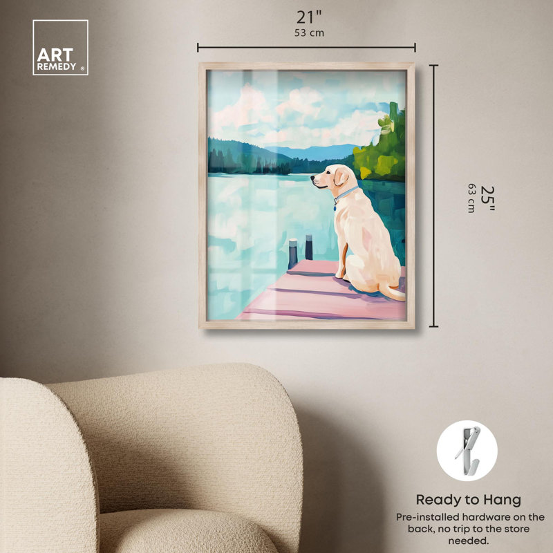 «Dockside Companion Shadowbox», impression côtière par Art Remedy, Crème, crème, H 25 po x l 21 po
