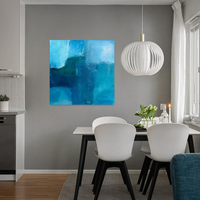 Océan n ° 4, art contemporain abstrait, H 32 po x l 32 po