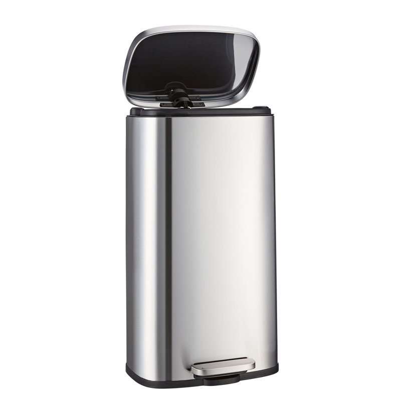 Okkel Metal Step On Kitchen Trash Can, 7.9, 63cm H x 35cm W x 30cm D