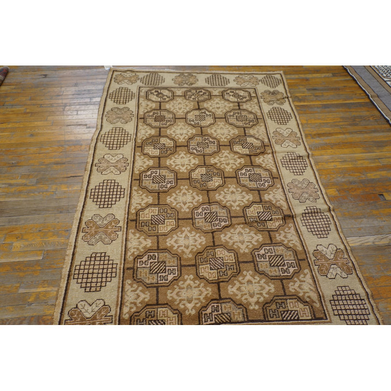Geometric Antique Long and Narrow Size Khotan East Turkestan Rug