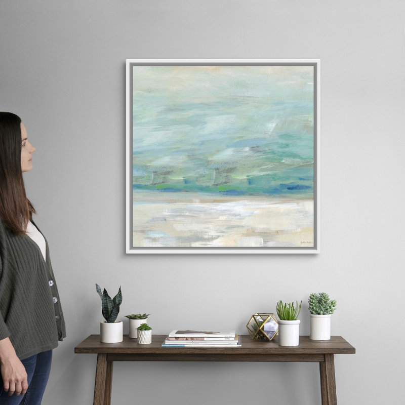 Reproduction d’art sur toile, "Skyline I" par Cynthia Coulter, H 32 po x l 32 po x P 1,75 po, Cadre blanc