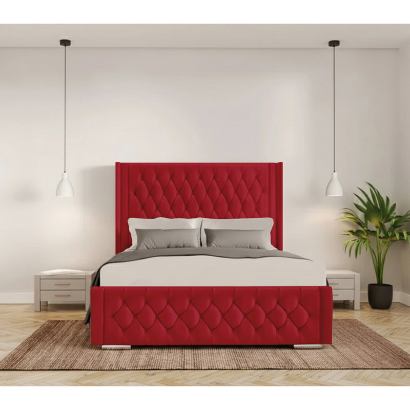 Athlene Upholstered Bed Frame, Single (3'), Red