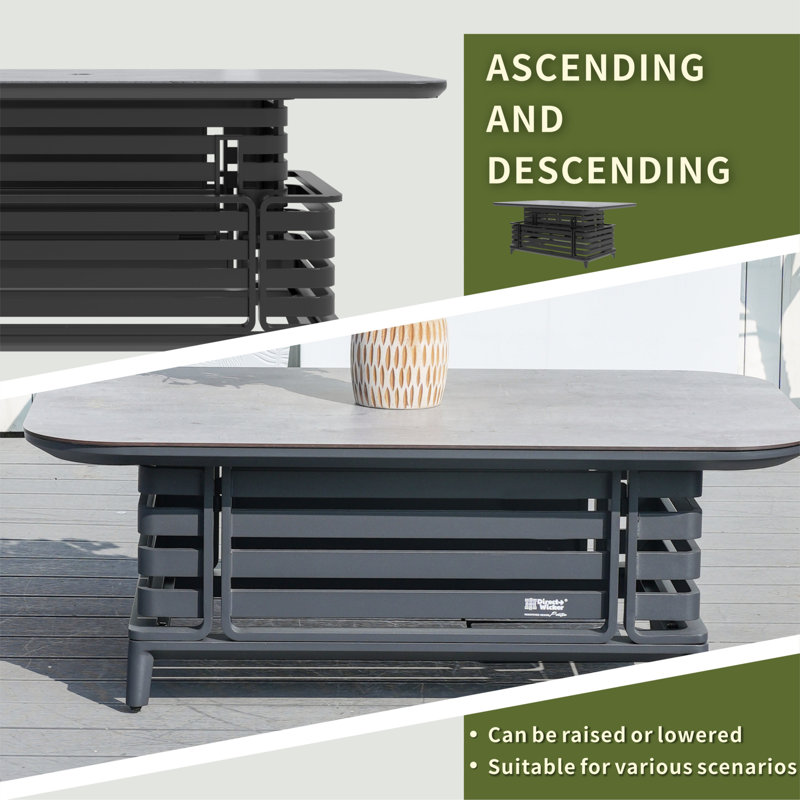 Ensemble de conversation d'extérieur en aluminium pour 5 personnes avec coussins beiges