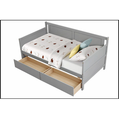 Stylish Solid Pine Daybed with Two Drawers, Sofa Bed for Extra Sleeping and Storage Solutions