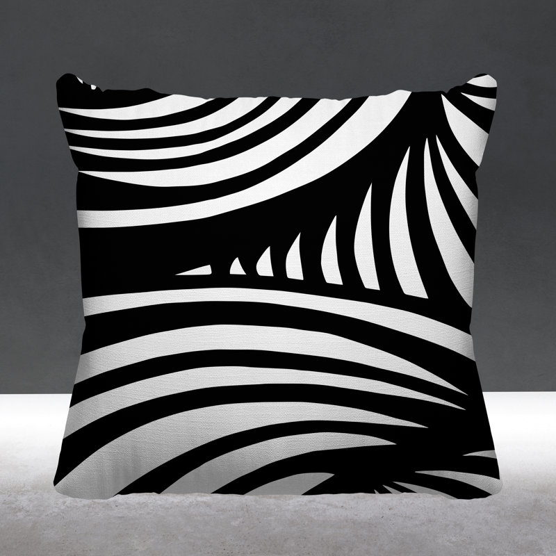 Coussin décoratif intérieur / extérieur Ogden, L 19 po x H 19 po, Noir